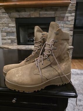 Vibram Tan Suede Tactical Lace-Up Boots-New